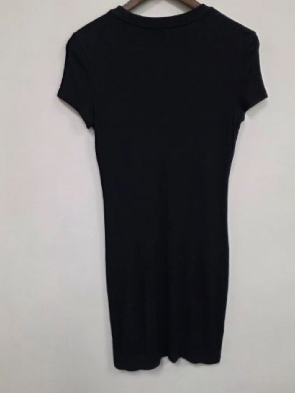 Theory Tiny Rib Knit T-Shirt Dress Medium Midnight Navy Blue Quiet Luxury Preppy - Picture 3 of 10